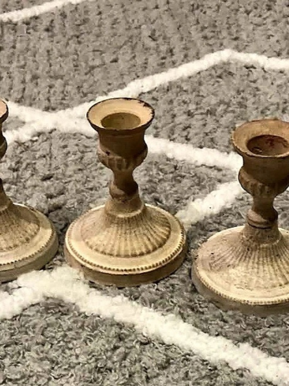 Set of 3 Vintage Candlestick Holders